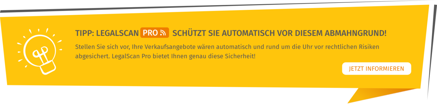 Banner Legal Scan Pro ber&uuml;cksichtigt