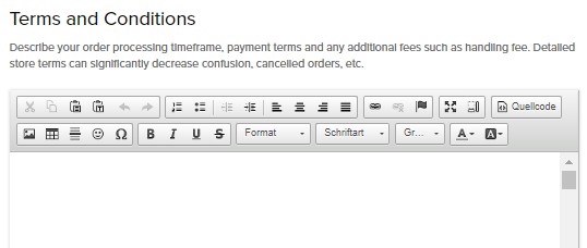 Eingabebereich f&uuml;r alle Rechtstexte bei Bricklink