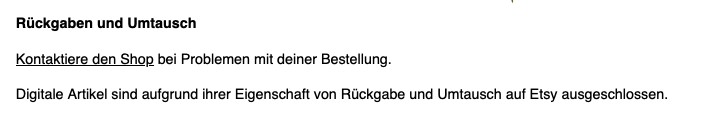 Etsy-Hinweis