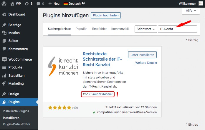 Suchergebnis f&uuml;r AGB-Schnittstelle der IT-Recht Kanzlei