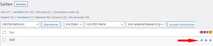 Wordpress - neue &Uuml;bersetzung f&uuml;r AGB anlegen